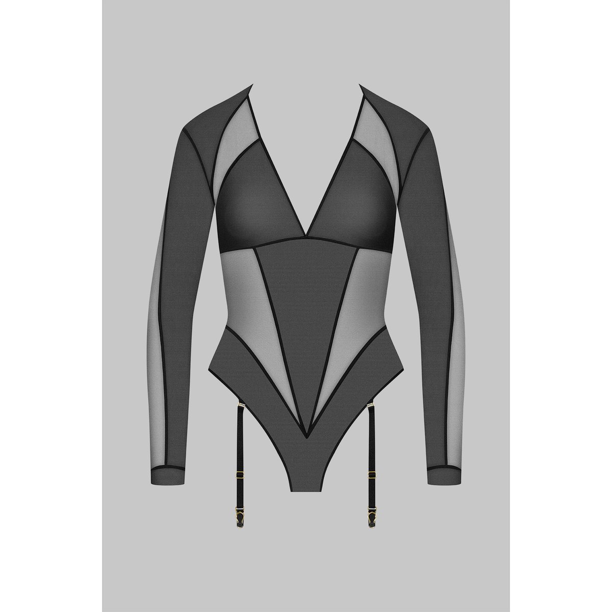 Body String Porte-Jarretelles L'AMOUREUSE noir, MAISON CLOSE