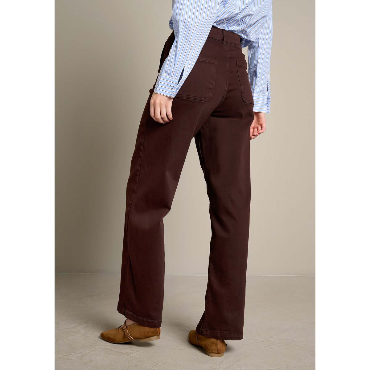 Pantalon multi-taille taille haute brown coffee, LOLALIZA