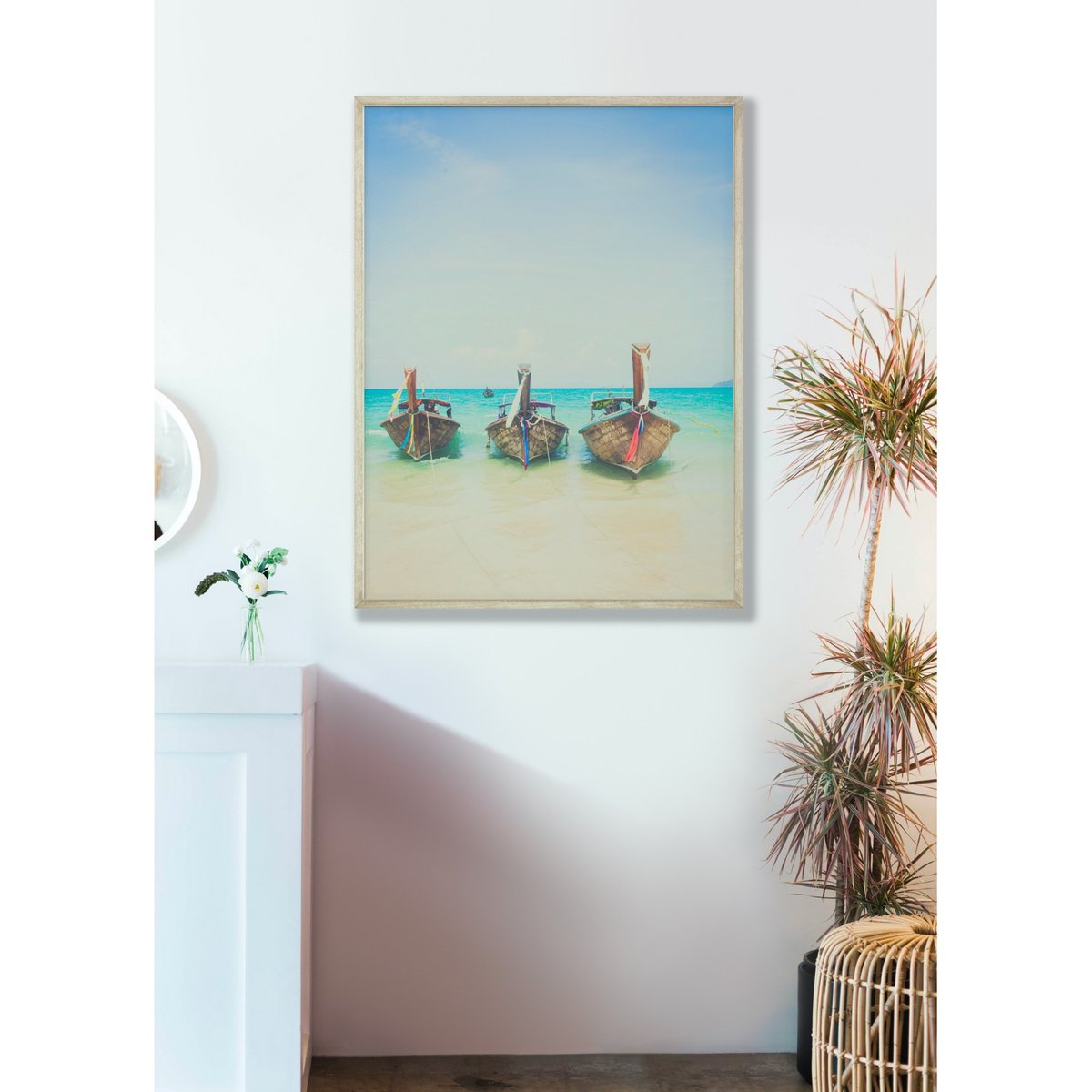 Poster Nature Boat 1 blanc, L'AFFICHERIE