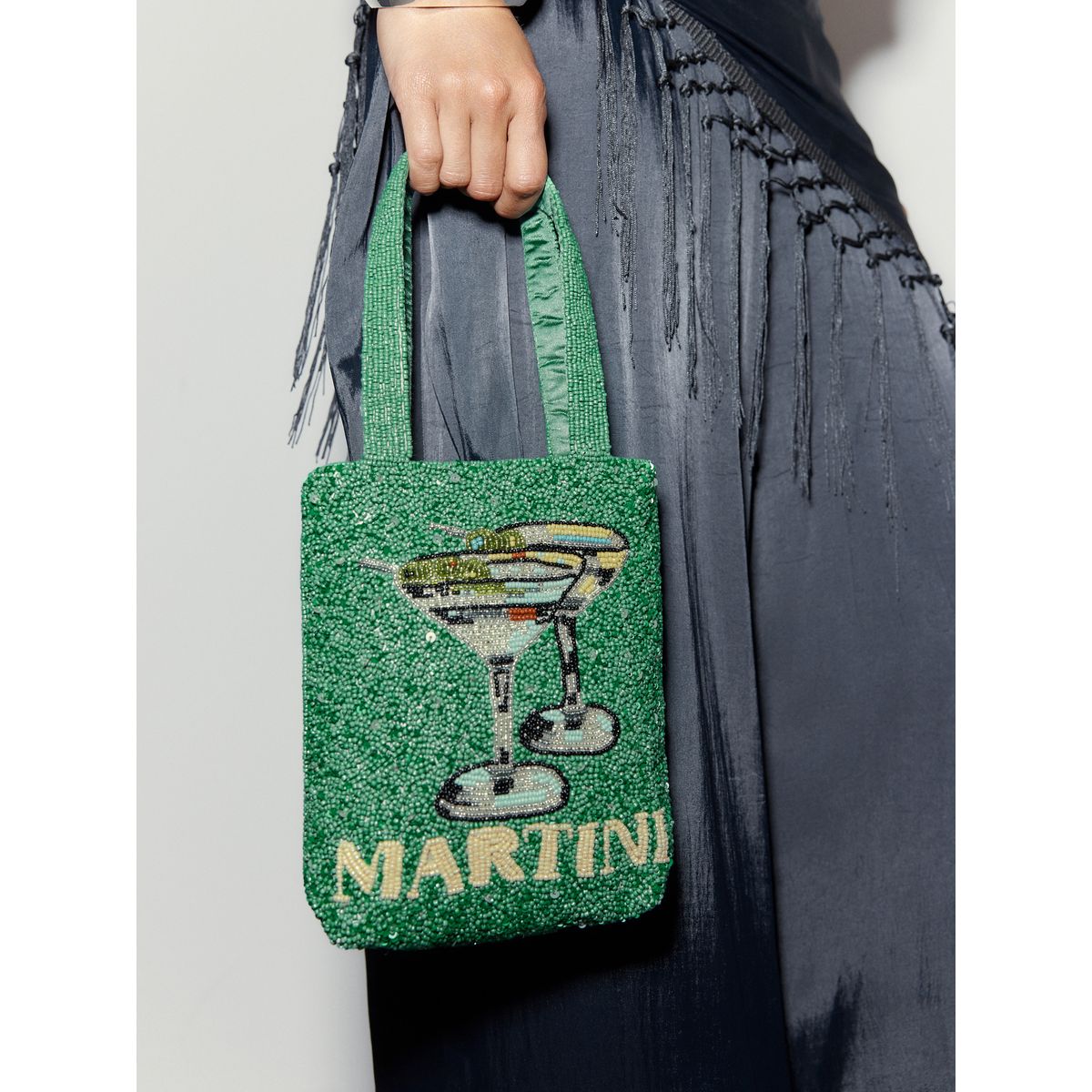 Sac à main avec ornements martini vert, NEXT