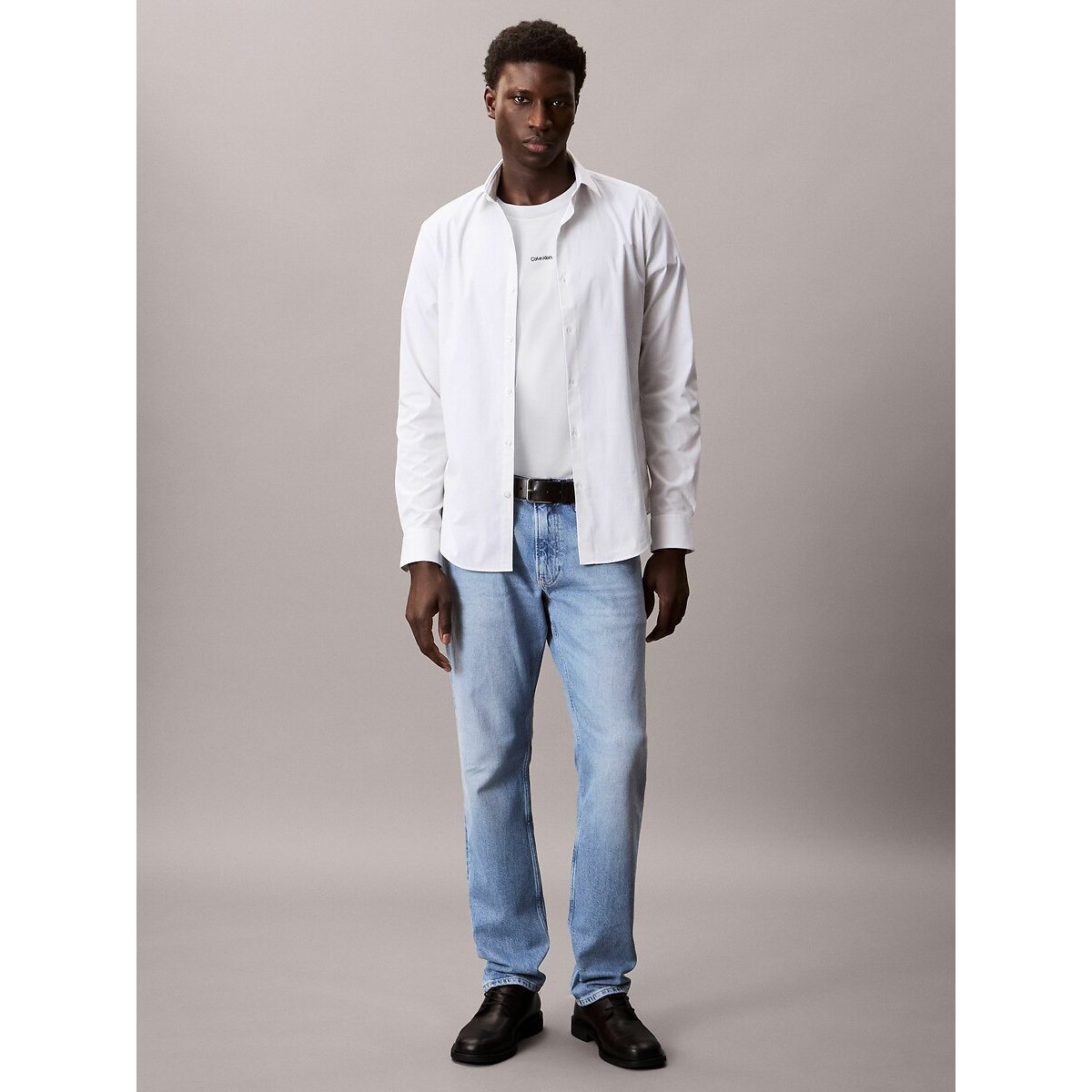 Cotton Pique Nano T-Shirt with Short Sleeves white, CALVIN KLEIN