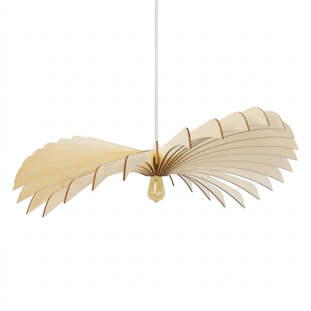 Suspension en bois de peuplier AIGLE bois clair - câble chanvre, ATELIER LOUPIOTE