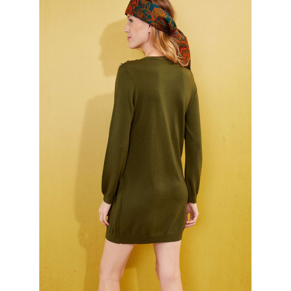 Robe pull unie MOTUS vert kaki, LA FIANCÉE