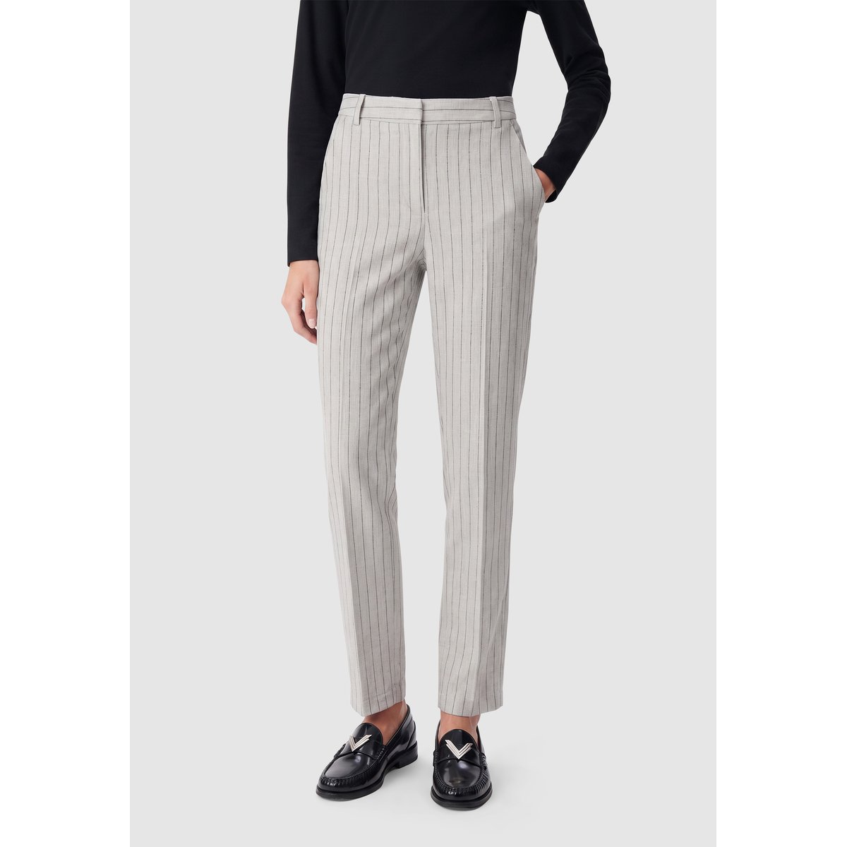 Pantalon de tailleur rayures tennis beige, IKKS