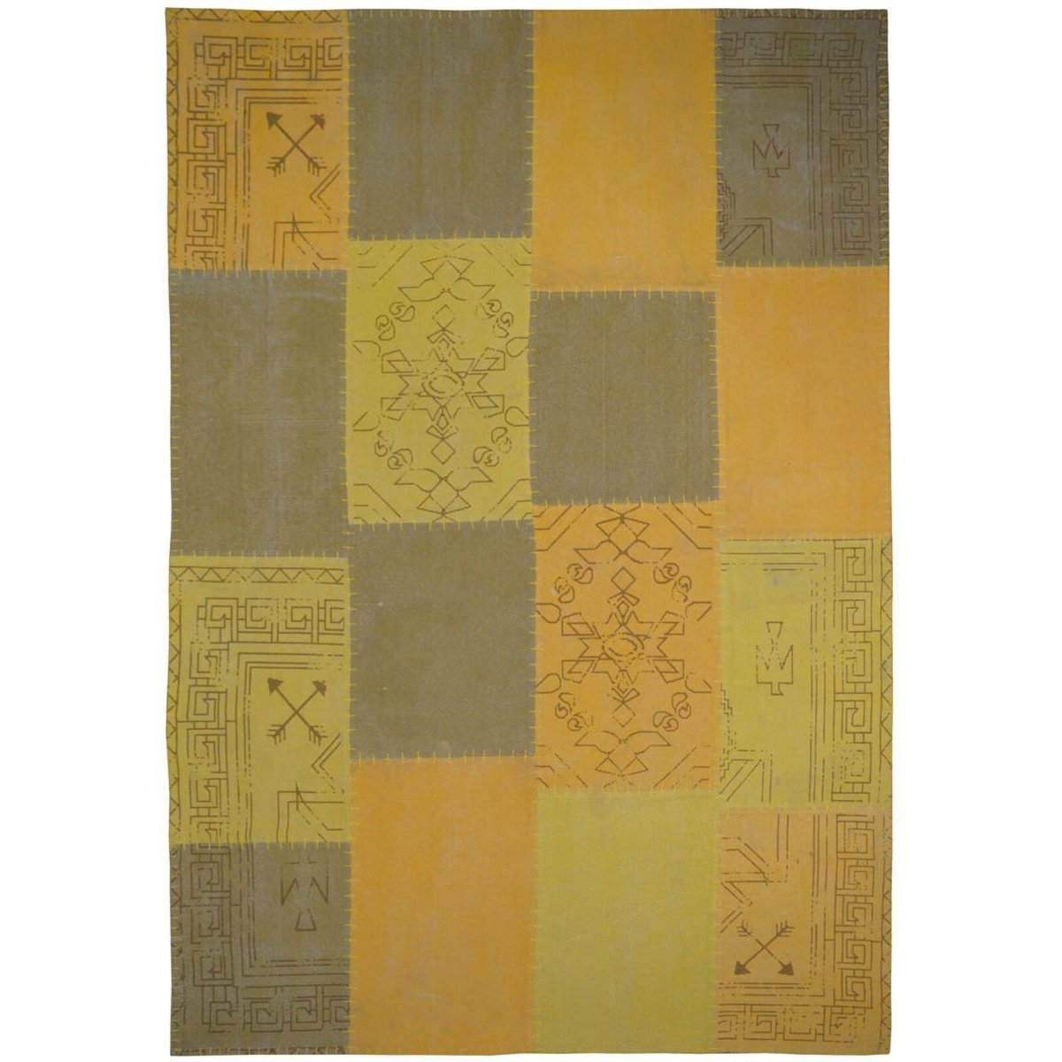 Tapis coton fait main LYRICAL, Rectangulaire multicolore, jaune, ARTE ESPINA