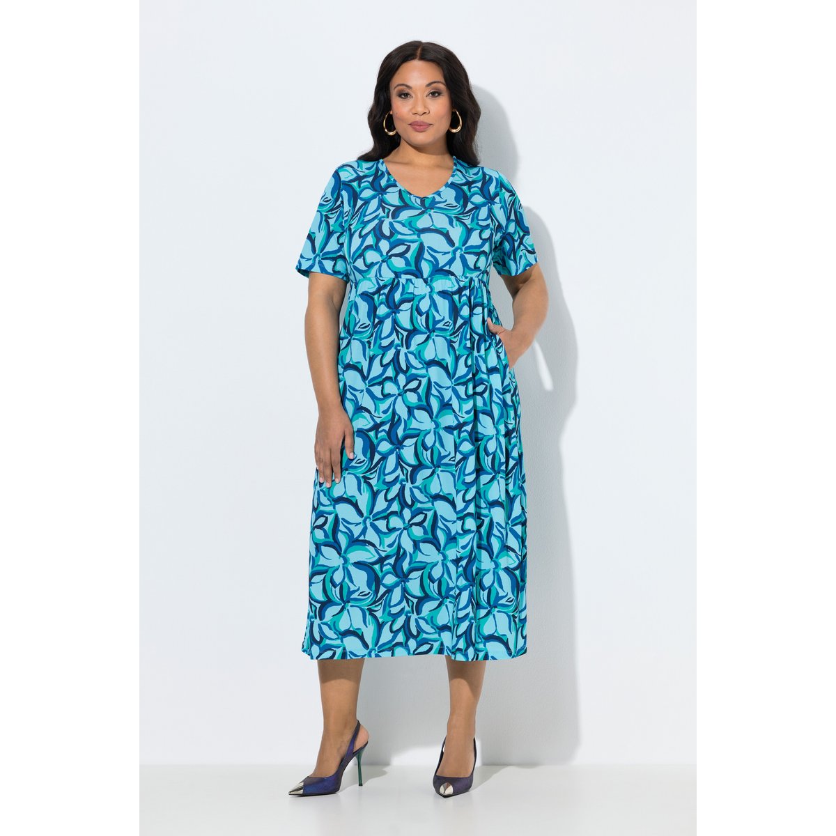 Robe maxi en jersey marine, ULLA POPKEN
