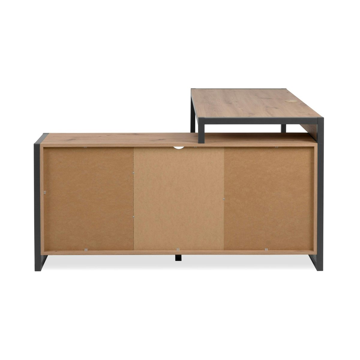 Bureau d'angle avec bloc rangement ALVA chêne, PIER IMPORT