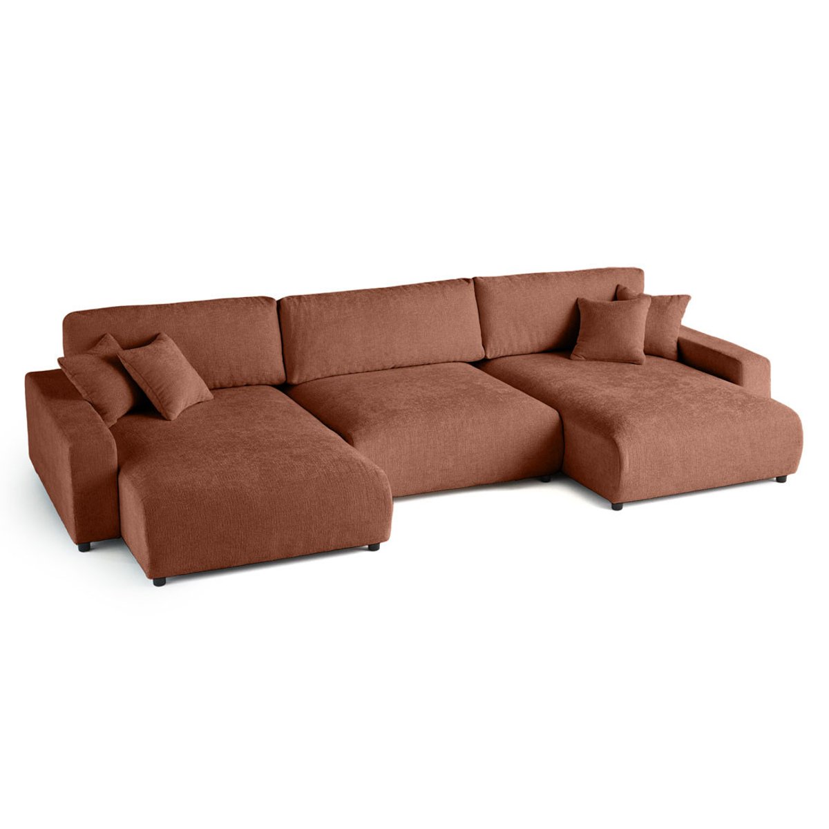 Canapé Panoramique Convertible 7 places - PIVOINE terracotta, BEST MOBILIER
