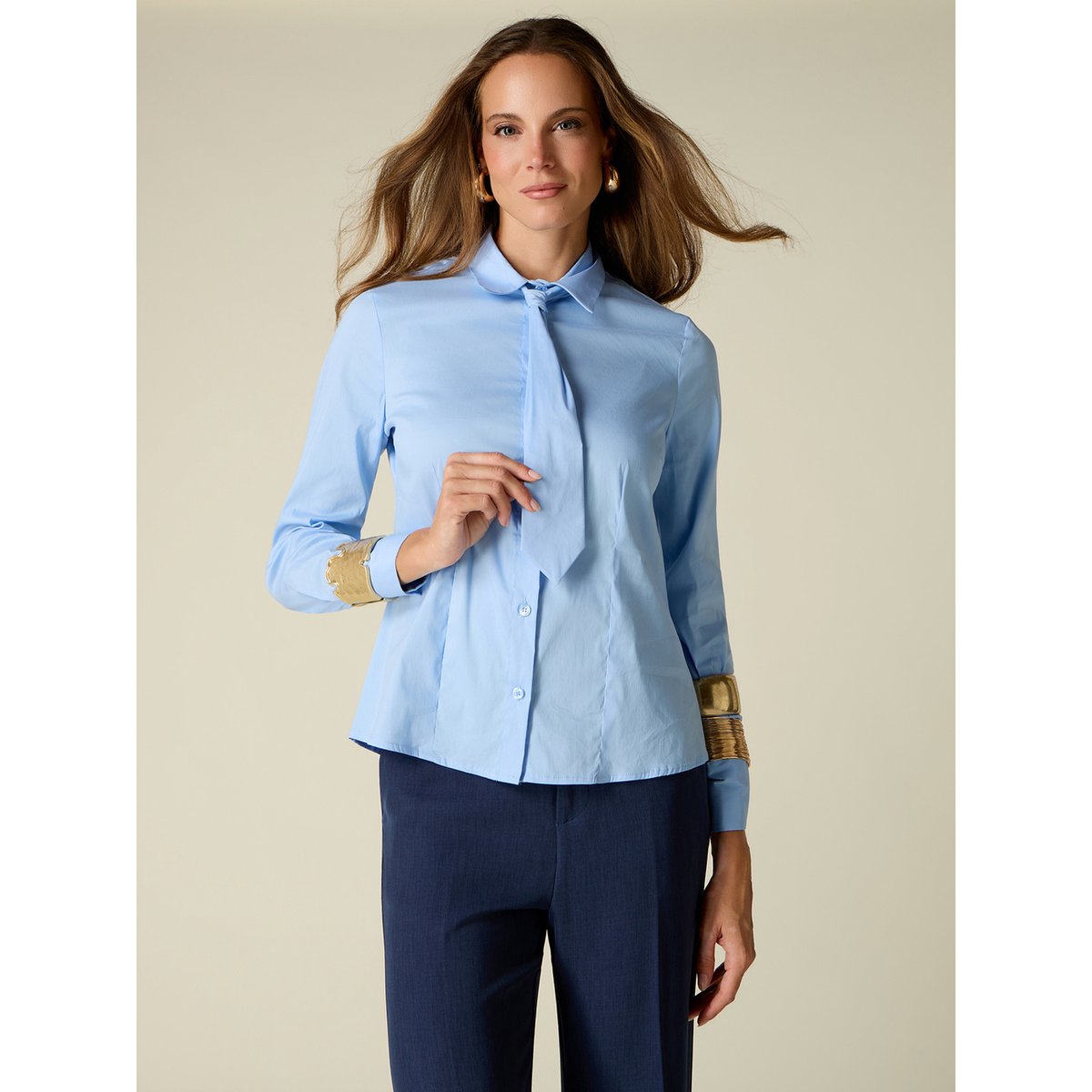 Chemise avec cravate light - blue, OLTRE