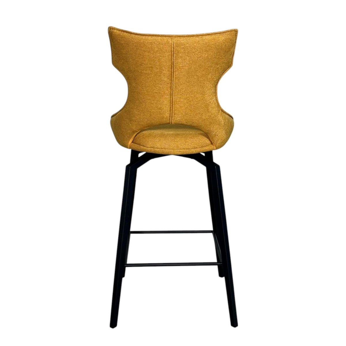 Chaise de bar pivotante en tissu (lot de 2) LOMBARDIE doré, PIER IMPORT