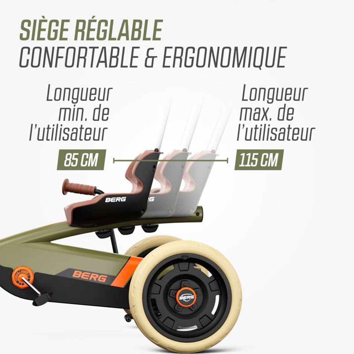Kart à Pédales pour Enfants, 2+ Ans, Buzzy 2-in-1 green, BERG TOYS