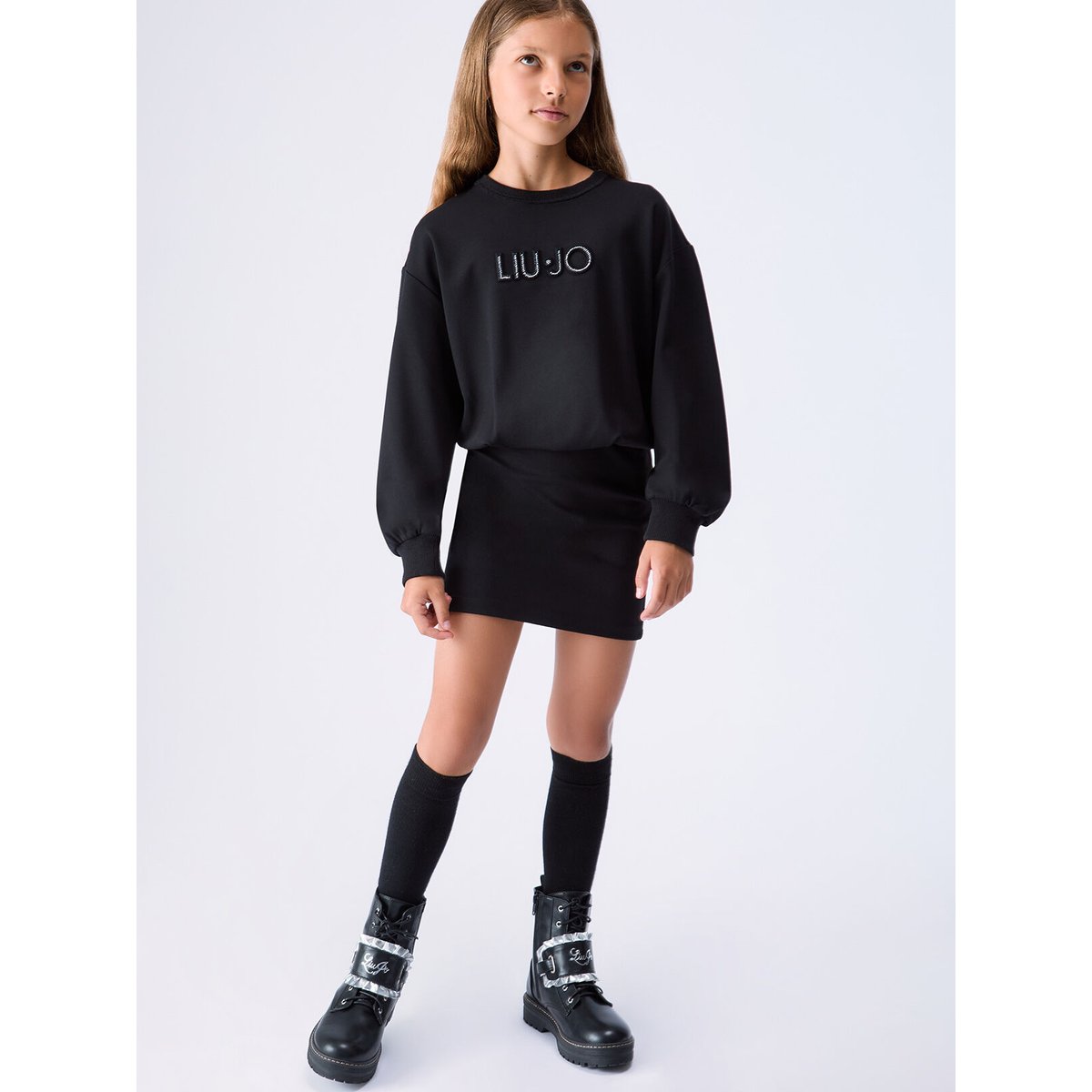Robe courte en punto milano noir, LIU JO