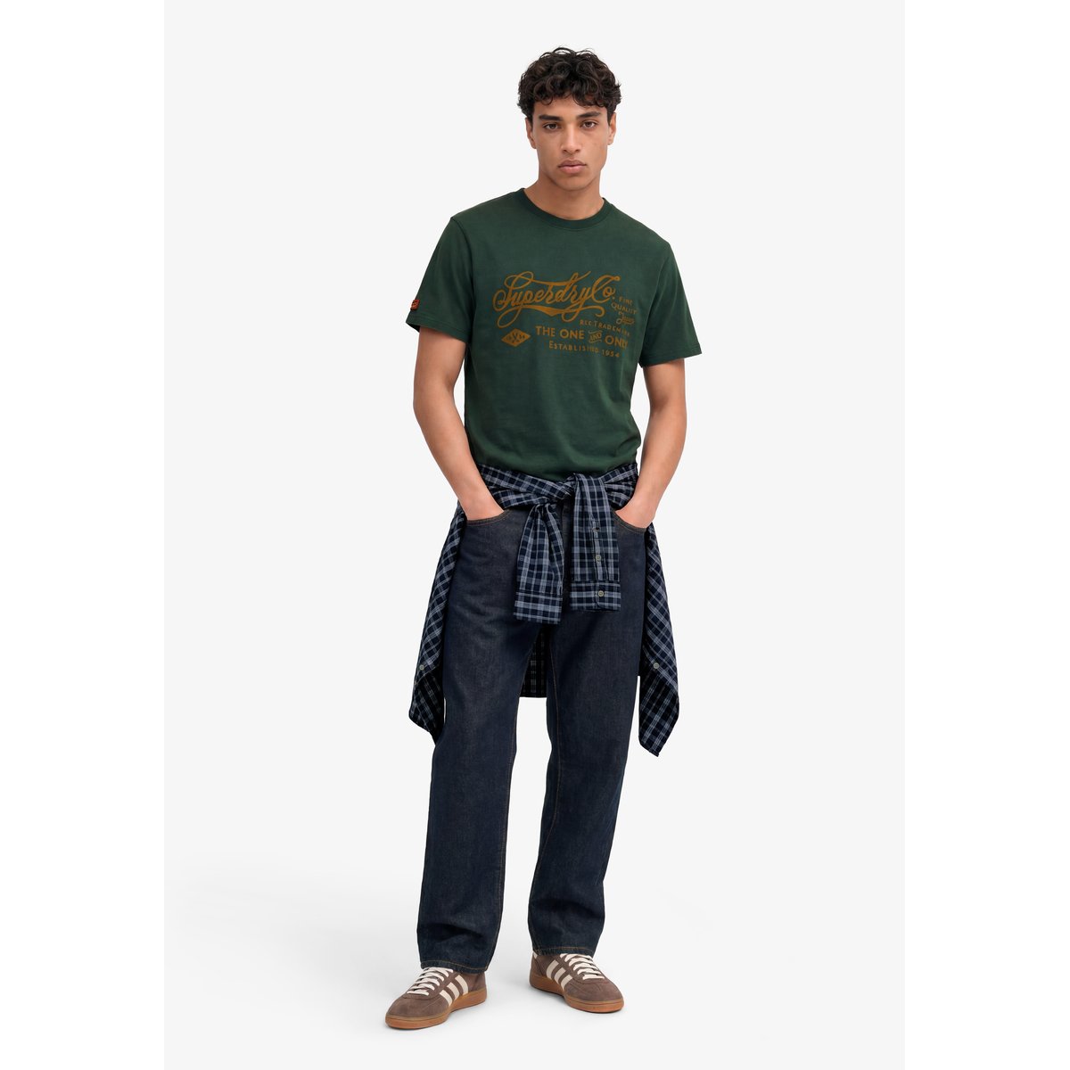 T-shirt Industry Worker Coupe Décontractée vert émail, SUPERDRY