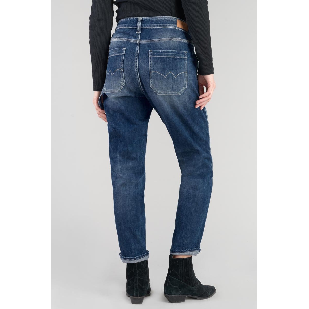 Jeans loose, large 400/60 girlfriend , 7/8ème blue, LE TEMPS DES CERISES