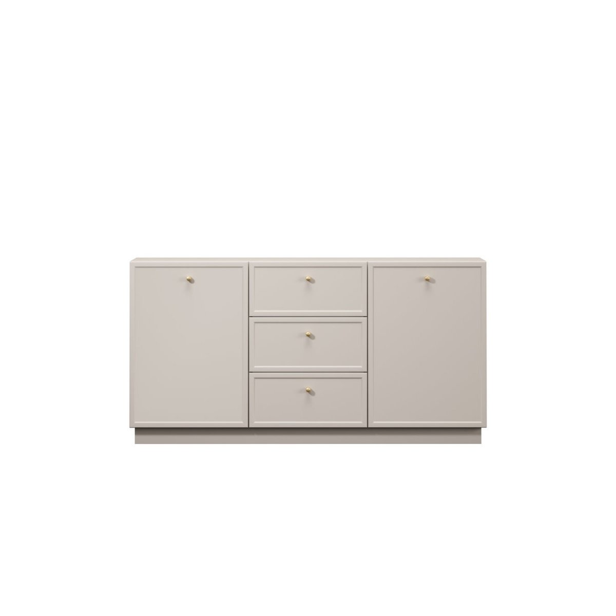 Buffet  en panneaux de particules 2 portes 3 tiroirs 150 cm, LORINA beige, BOBOCHIC