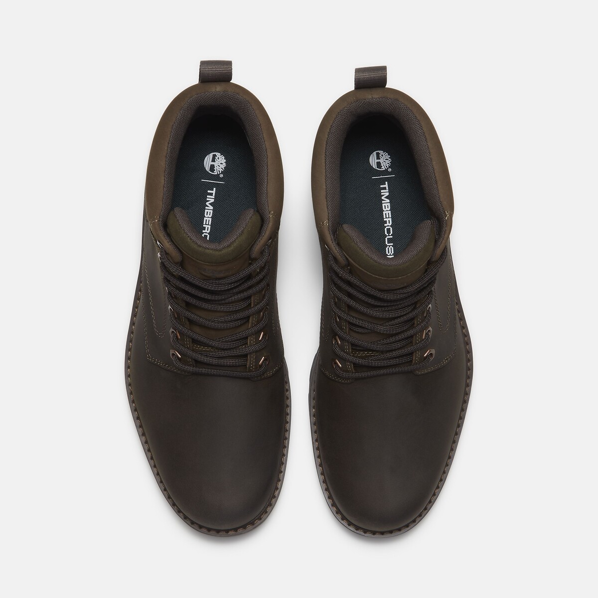 Bottines à lacets en cuir BRITTON ROAD MID LACE kaki foncé, TIMBERLAND