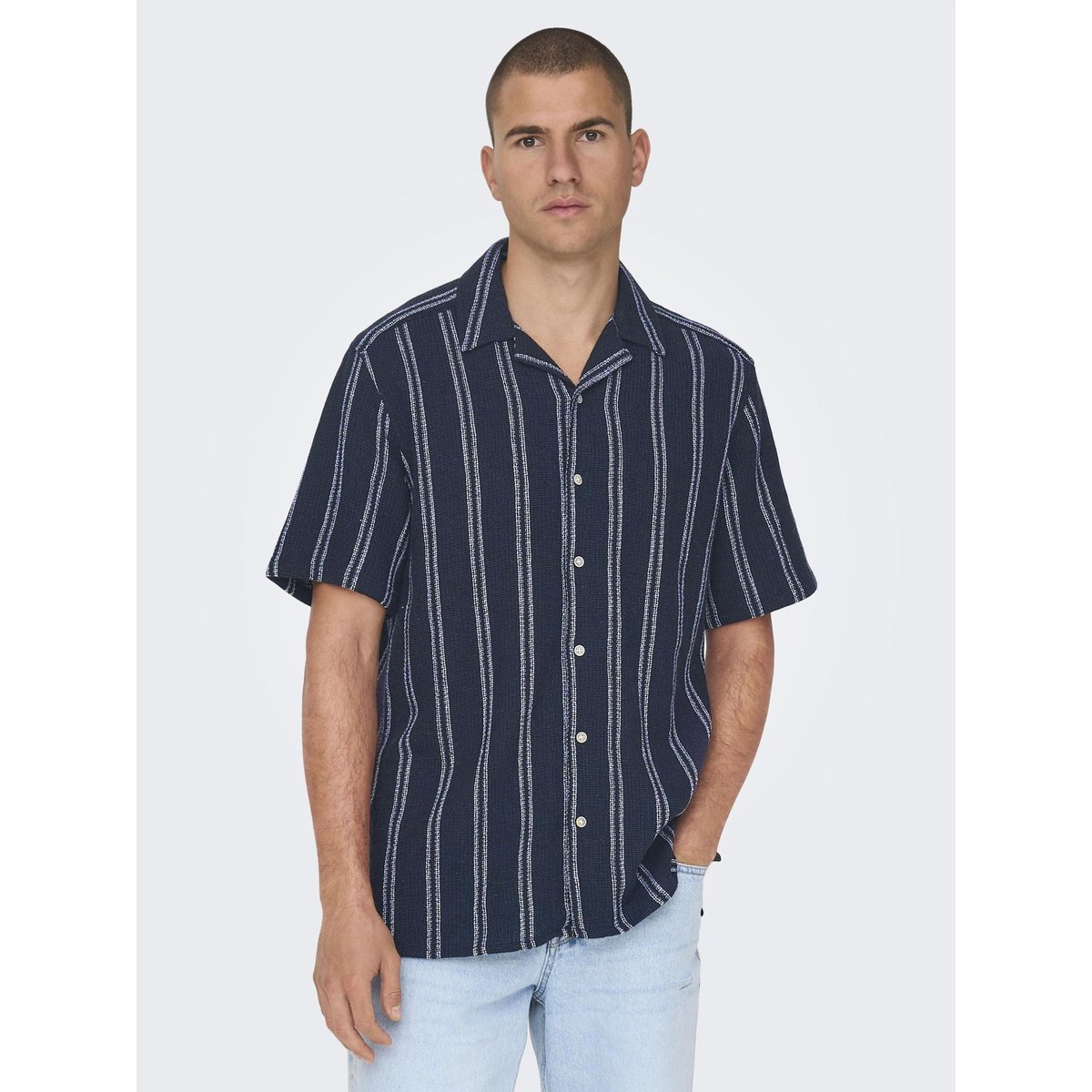 Chemisette rayée dark navy, ONLY & SONS