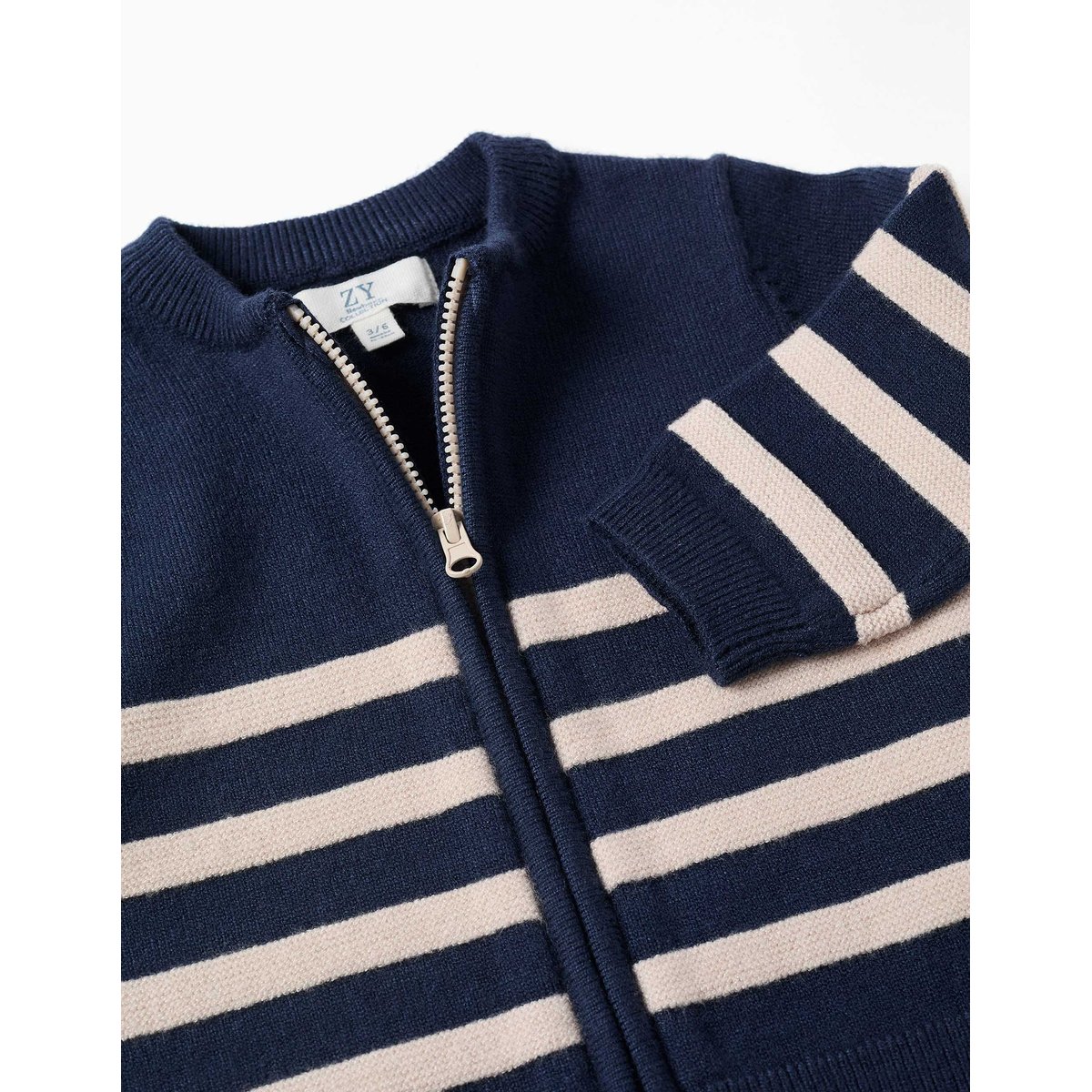 Cardigan en maille à rayures bleu foncé, ZIPPY