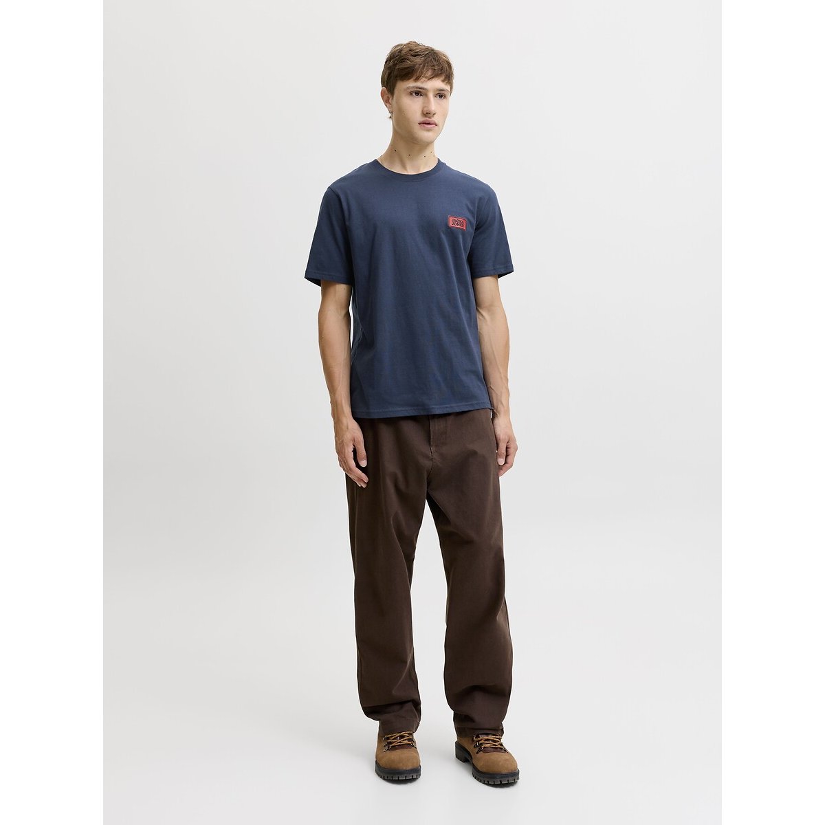 T-shirt manches courtes, col rond, Rush bleu marine, JACK & JONES