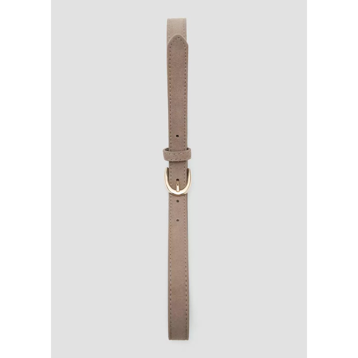 Ceinture cuir suède marron moyen, MANGO