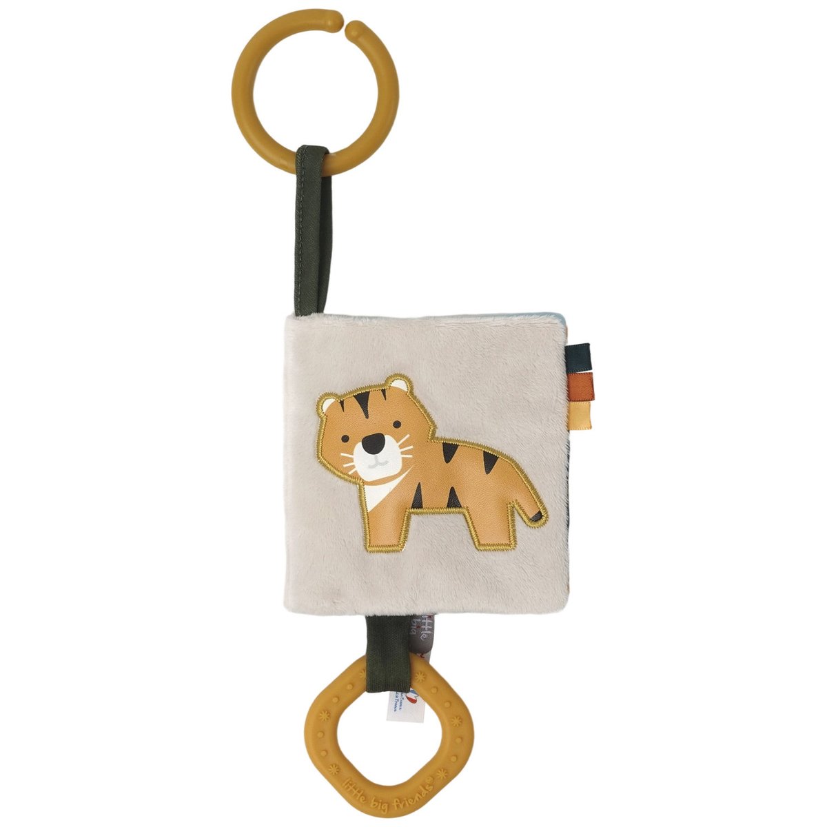 Livre en tissu jaune, marron, noir, LITTLE BIG FRIENDS
