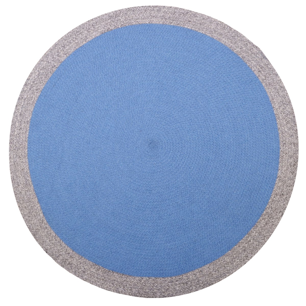 Tapis laine rond NOLAN bleu / lin, NATTIOT