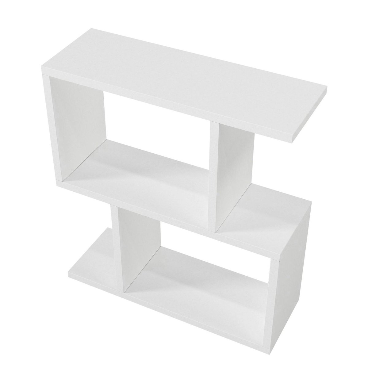 Bout de canapé blanc design avec étagères MARFA blanc, PIER IMPORT