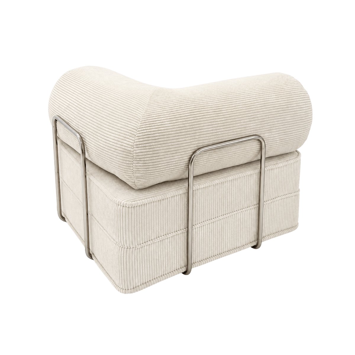 Fauteuil modulable en velours côtelé SURB crème, MEOW BABY