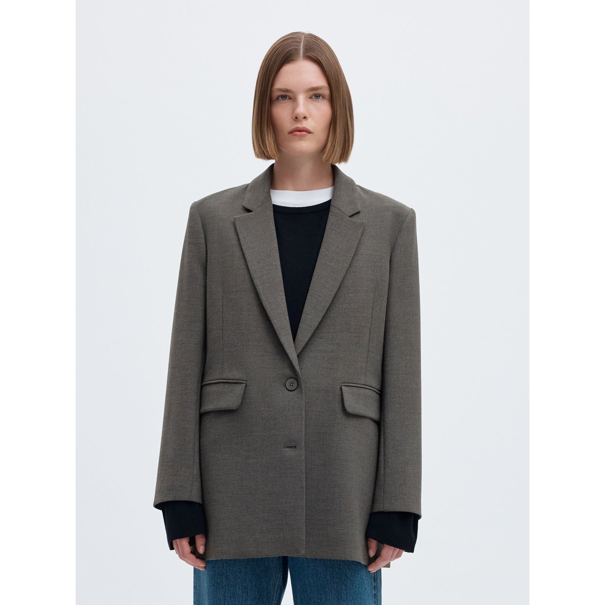 Blazer dark grey melange, SELECTED