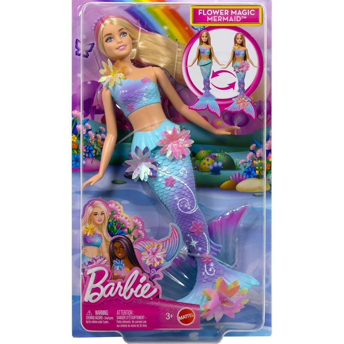 Poupée Barbie sirène - Fleur Magique multicolore, MATTEL