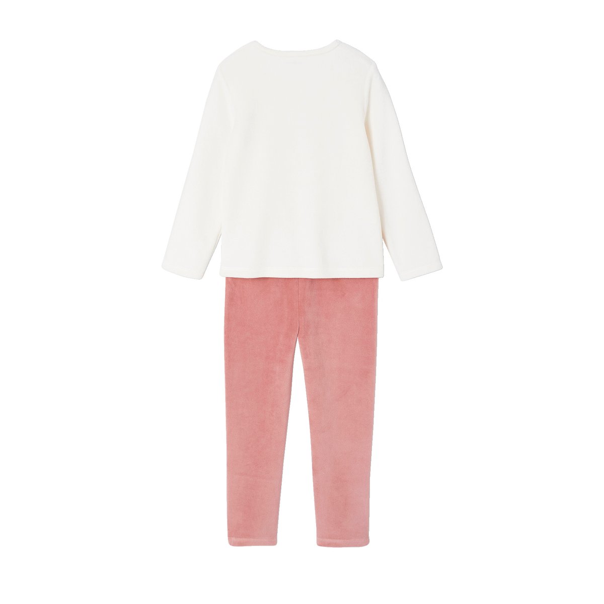 Lot de 2 Pyjamas Velours Fruits Fille écru, VERTBAUDET