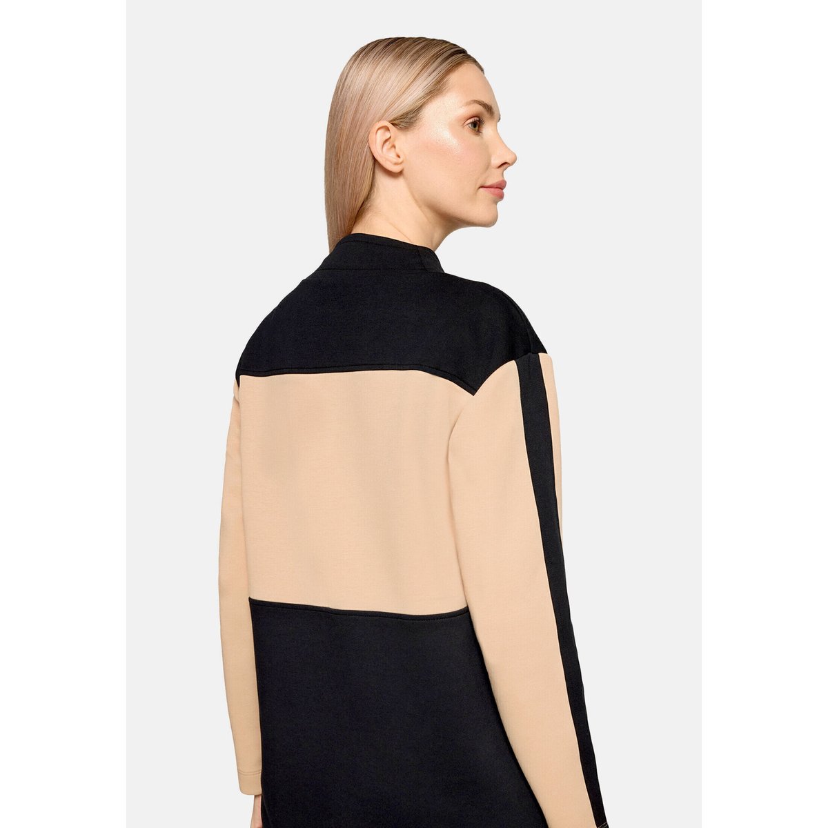 Robe en jersey à manches longues patch beige/black, BETTY BARCLAY