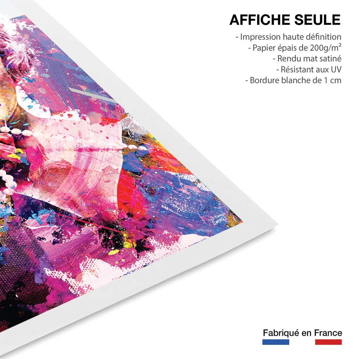 Affiche illustration graffiti marilyn affiche seule, HEXOA