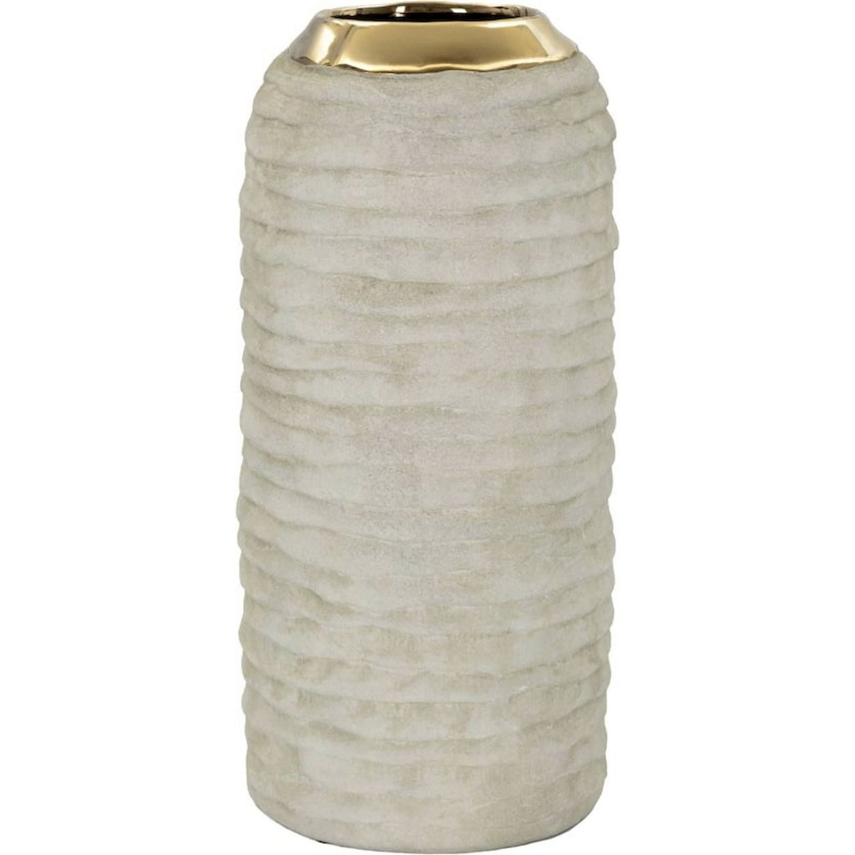 Vase en céramique mate à col MODERN gris et doré, RECOLLECTION