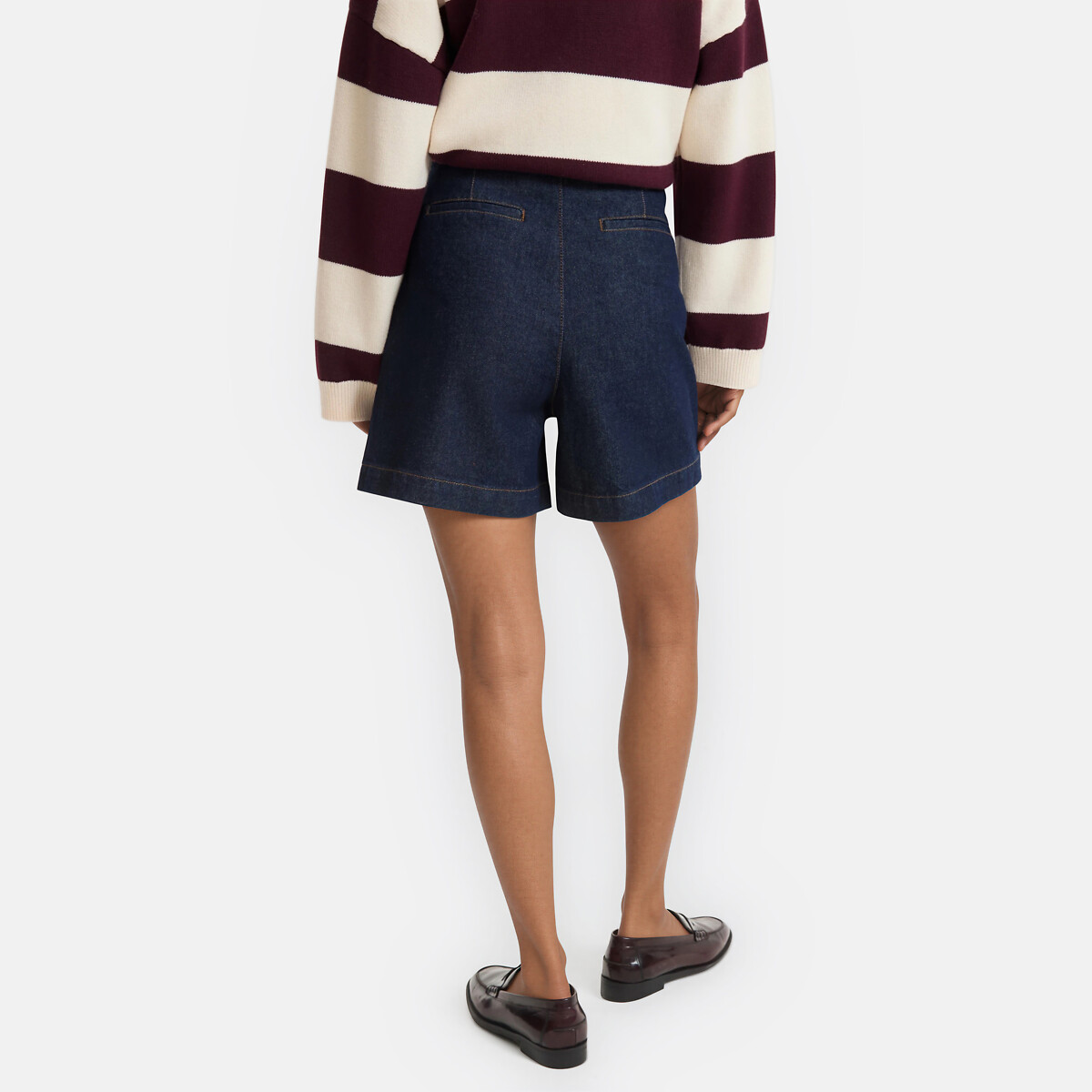 Jupe-short en denim bleu brut, LA REDOUTE COLLECTIONS