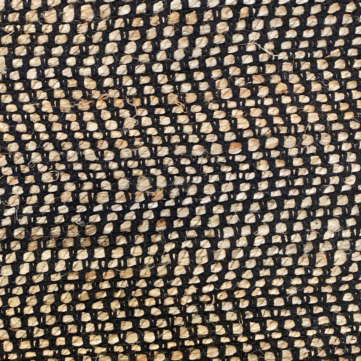 Tapis rectangulaire tressé en jute et coton noir 120x180cm noir, WADIGA