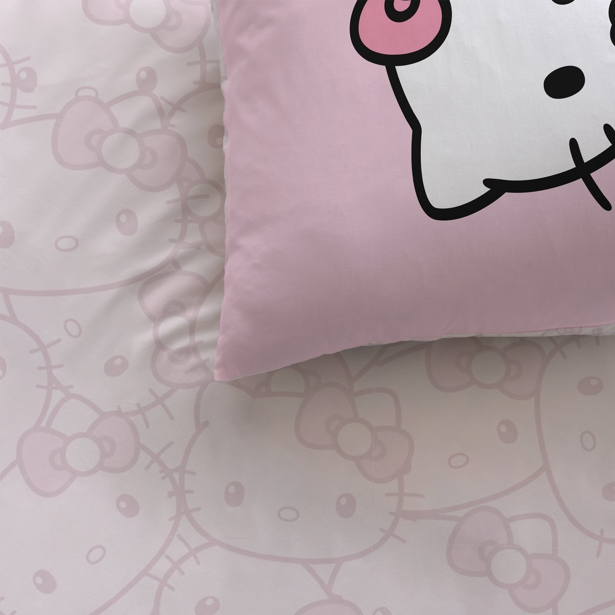 Parure de lit imprimée 100% coton, CUTE rose, HELLO KITTY