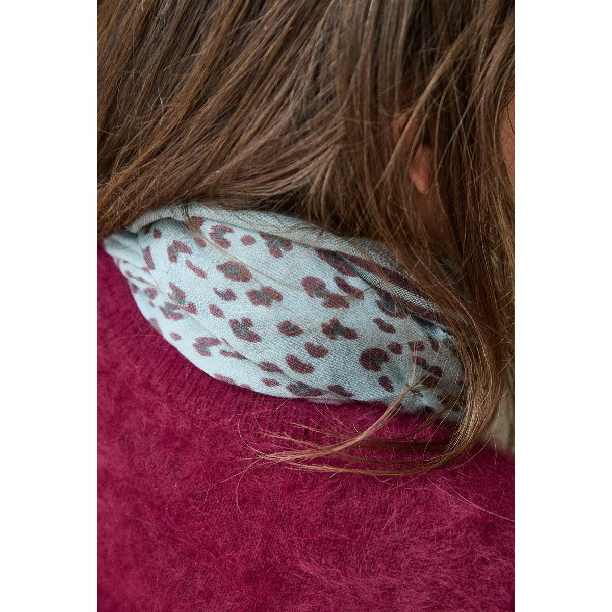 Foulard en laine, LEOPARD bleu, GABRIELLE PARIS