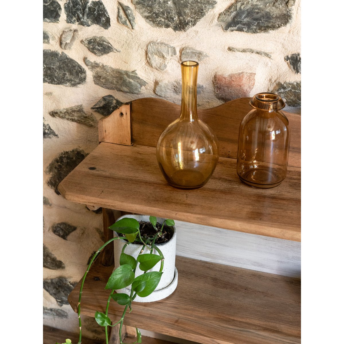 Grande étagère en noyer Gaëlle N°880 - Bon état bois clair, DEBONGOUT