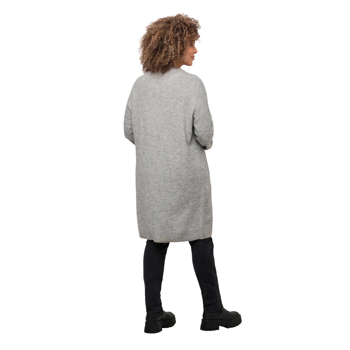 Cardigan en maille fine gris chiné, ULLA POPKEN