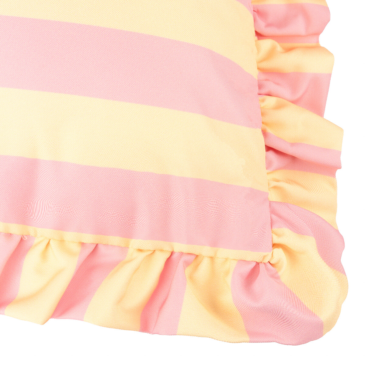 Palm Royale Stripe Ruffle Printed Outdoor Cushion pink/yellow, FURN.