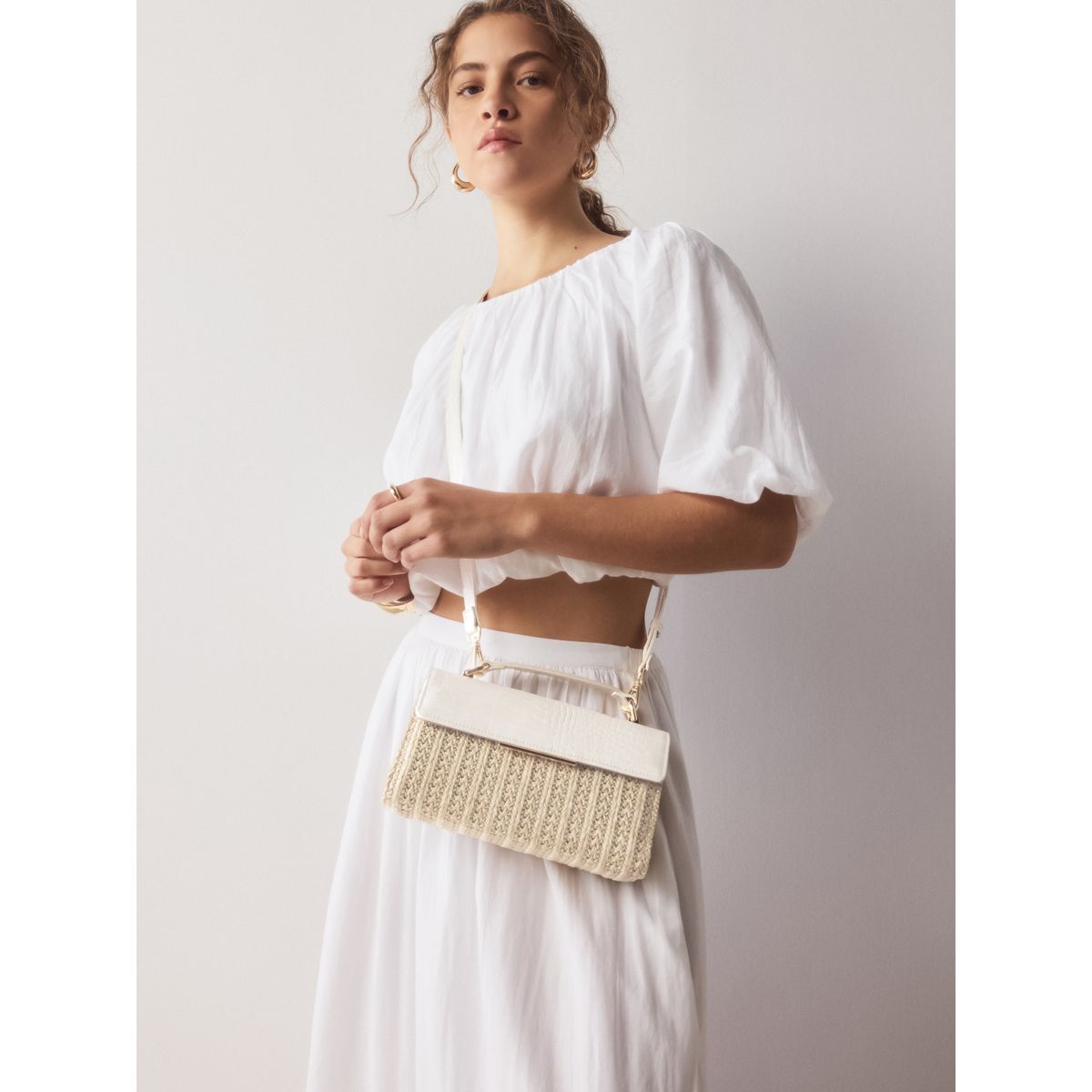 Sac à poignée supérieure effet raphia naturel, NEXT