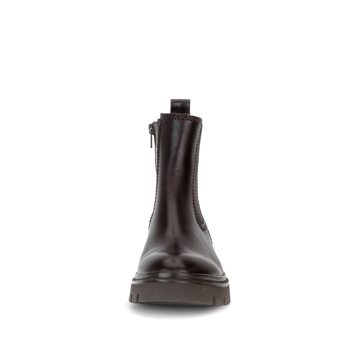 Bottines en cuir lisse à talon décroché cognac, GABOR
