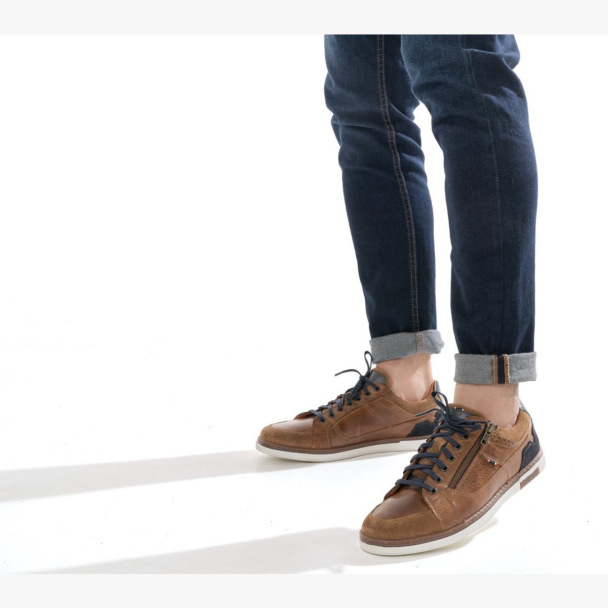 Basket en cuir MAHBI cognac, ERAM