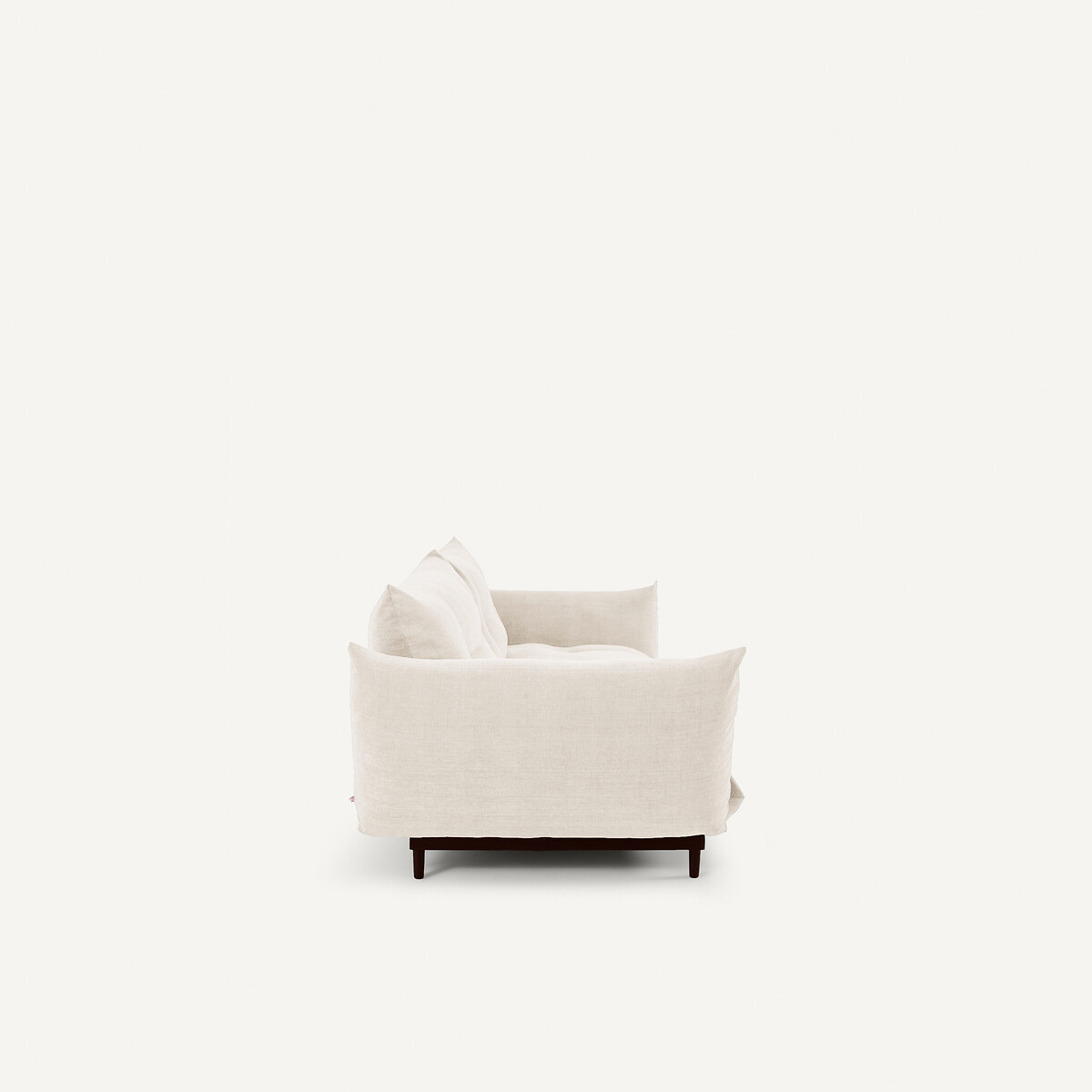 Canapé 3 places, en polyester coton, VITORIA ivoire, AM.PM