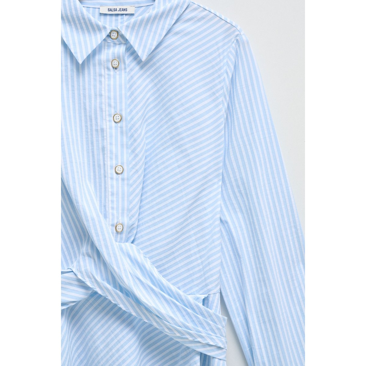 ROBE MIDI ASYMÉTRIQUE À RAYURES bleu marine, SALSA JEANS