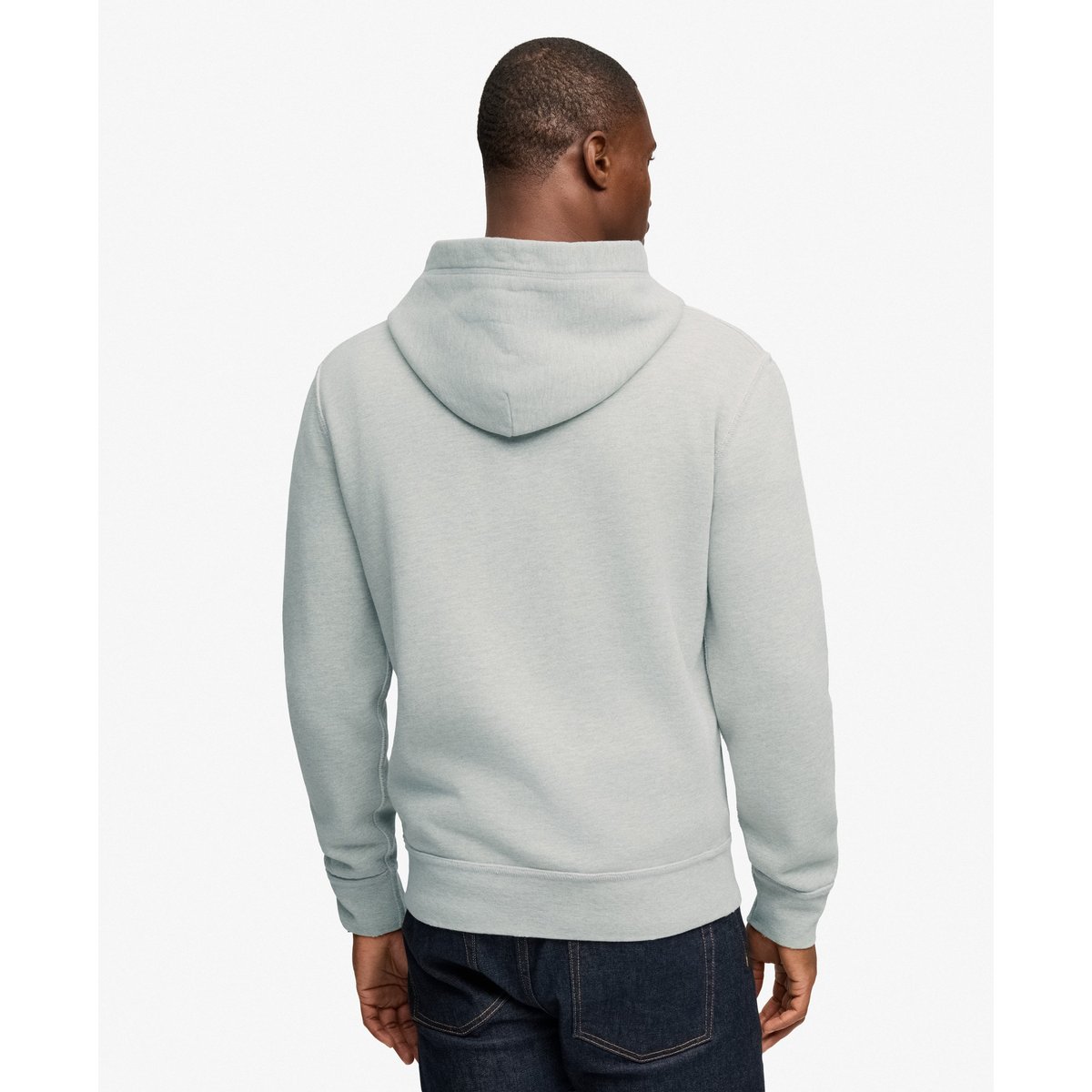 Sweat à capuche Heritage Applique Coupe Décontractée gris chiné clair, SUPERDRY
