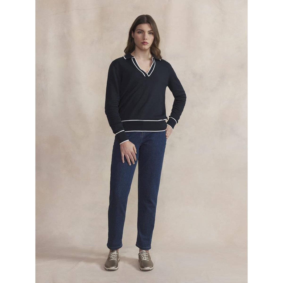 Polo manches longues ALAYAPOL marine, TBS