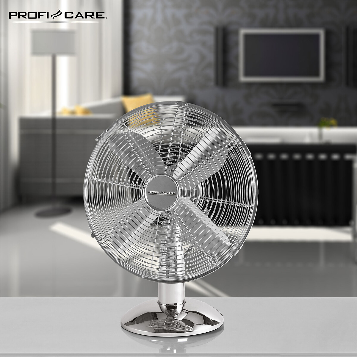 Ventoinha de mesa VL 3063 M, PROFICARE inox, PROFICARE