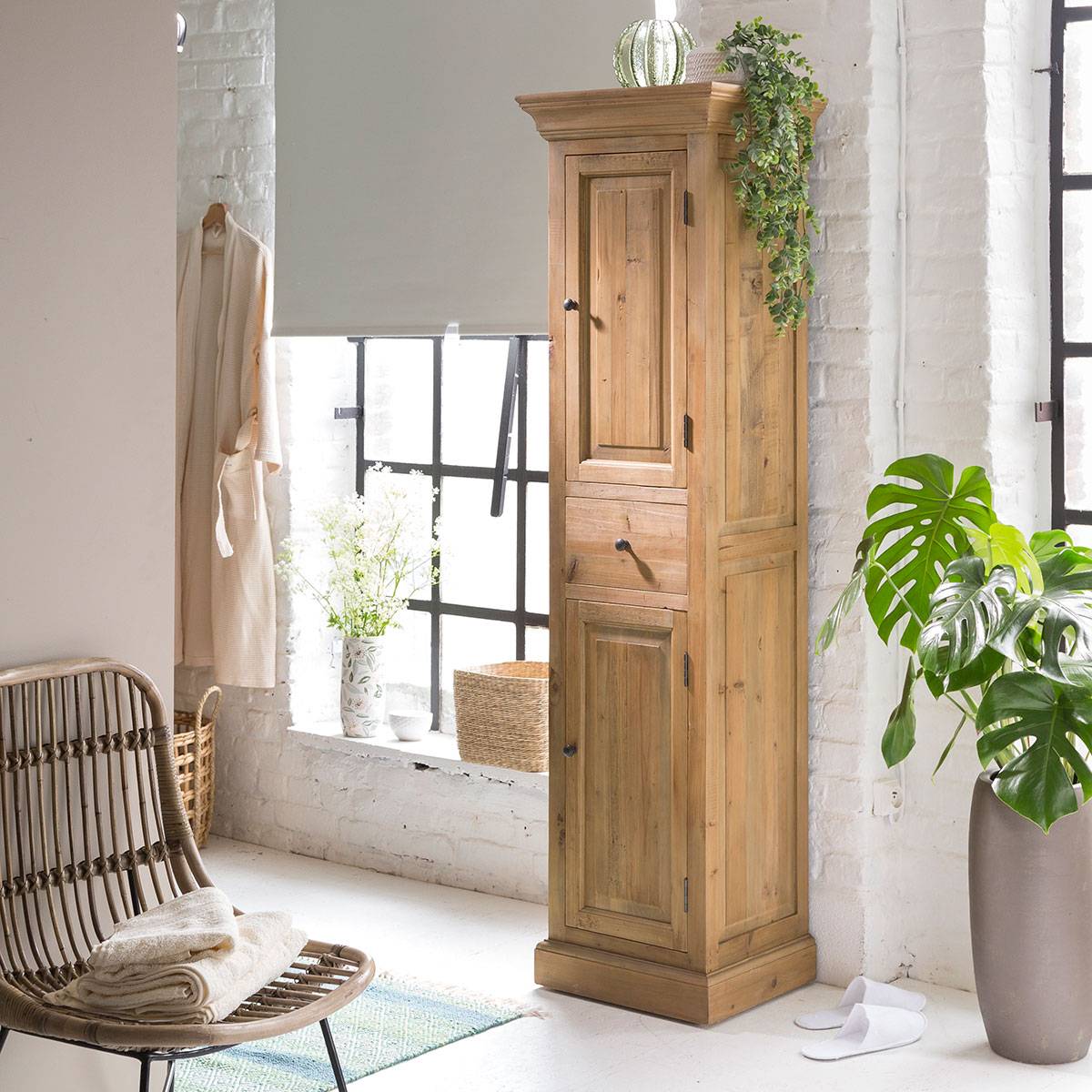 Colonne en bois recyclé GARANCE bois clair, MADE IN MEUBLES 